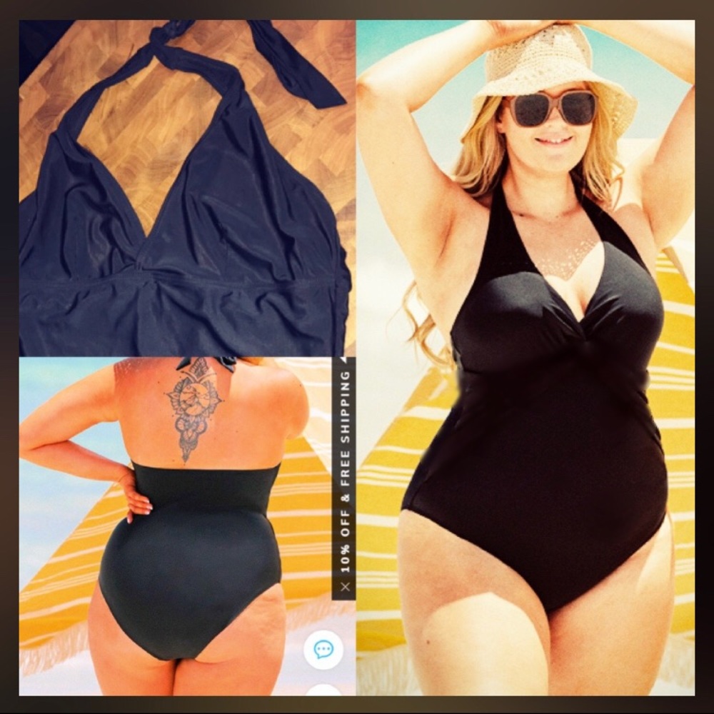 Woman’s black bathing suit
